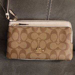 Coach double zip wallet